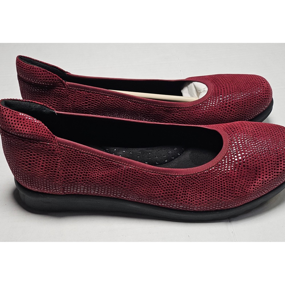 Vaneli Sport Donia Amaranto E Printed Leather Ballet Wedge Pumps Womens 10M NEW - Picture 3 of 15